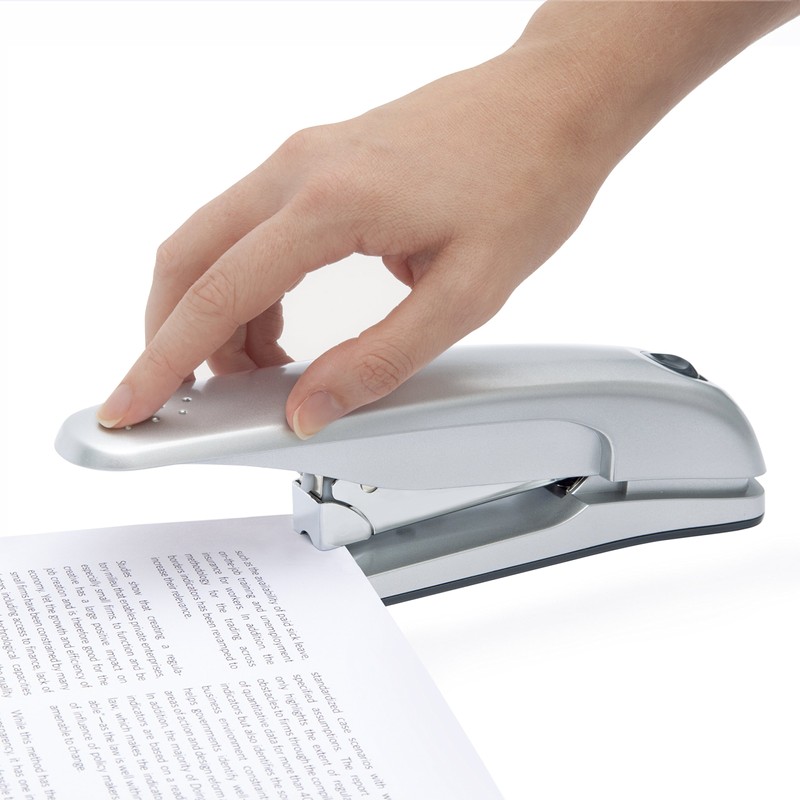 Rapesco 0377 Zero-01L Full Strip Stapler, 50 Sheet Capacity, Silver