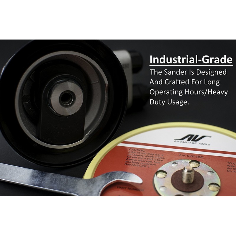 AirVANTAGE Industrial Grade Random Orbital Air Sander Non-Vacuum With Low-Profile