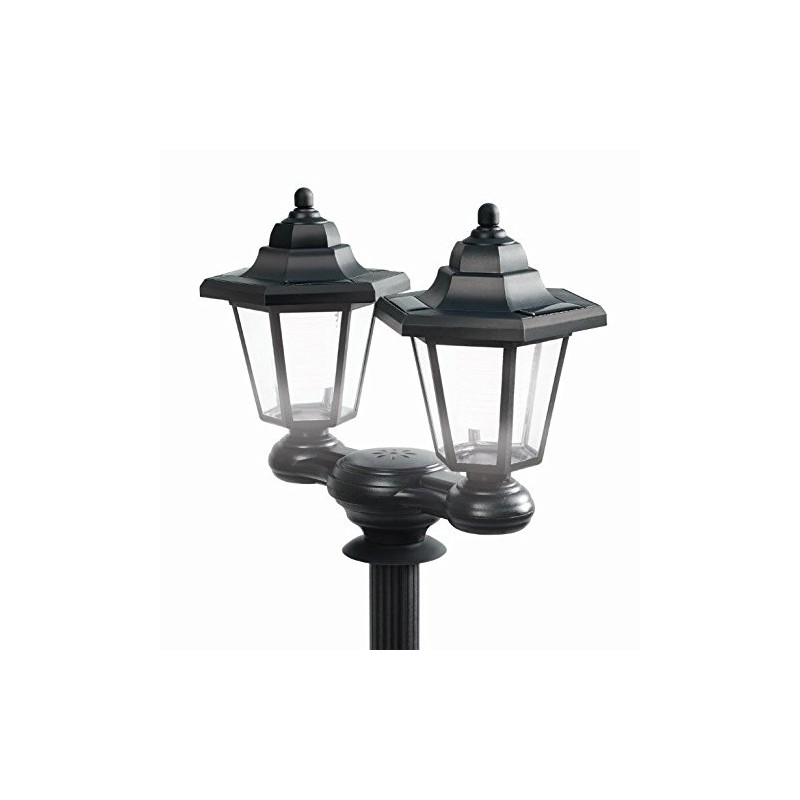 Ideaworks 3-in-1 Solar Lamp Post Light, Plastic, Black