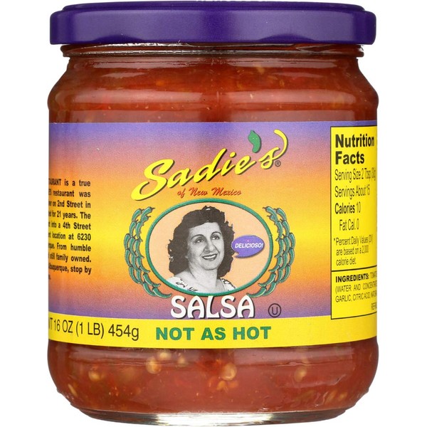 SADIES Not as Hot Salsa, 16 OZ