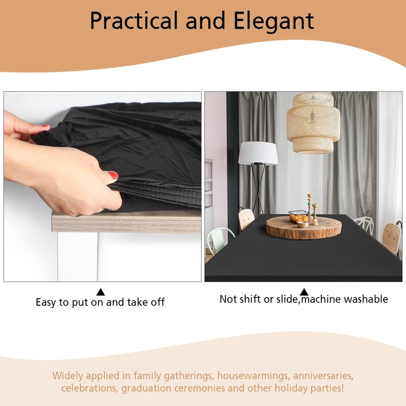 Cocktail Table Covers Spandex Square Table Cloth Stretchable Fitted Tablecloth