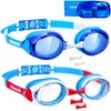 MOMUSE Kinder Schwimmbrille 2er Pack, mit 3-Size Nasenpads, Pool Brillen