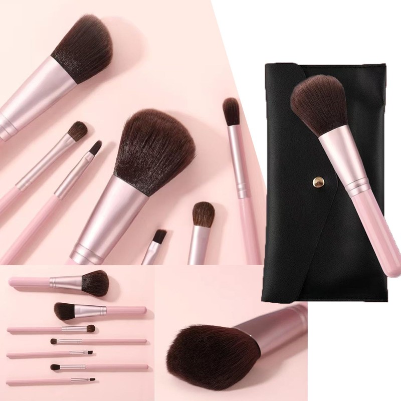 Makeup Brushes Set, 7 Pieces, Makeup Brush Set, Makeup Pouch,