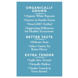 Black Jewell Organic White Popcorn Kernels, Organic Select White, 28.35oz (Pack of 3)
