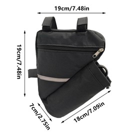 LIANCHEN Bicycle Bag Frame 600D Oxford Fabric 20 x 20 x 5 cm Frame Bag Triangle Bag and Water Bottle Holder Waterproof Bicycle Frame Bag for Gravel Bike Road Bike MTB (Black)