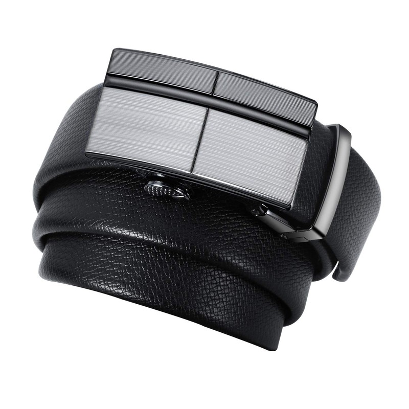 ITIEZY Men's Automatic Belt Designer Leather Belt Buckle Black, 05