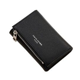 David Jones - Women's Small Wallet PU Leather - Wallet Woman Elegant - Card Holder Wallet with Coin Compartment and Zip - Practical Compact Everyday - Black
