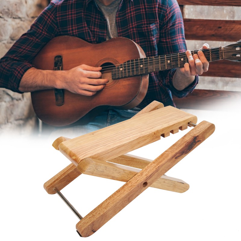 Guitar Footstool Bamboo Portable Foldable Stool Pedal Musical Instrument Playing