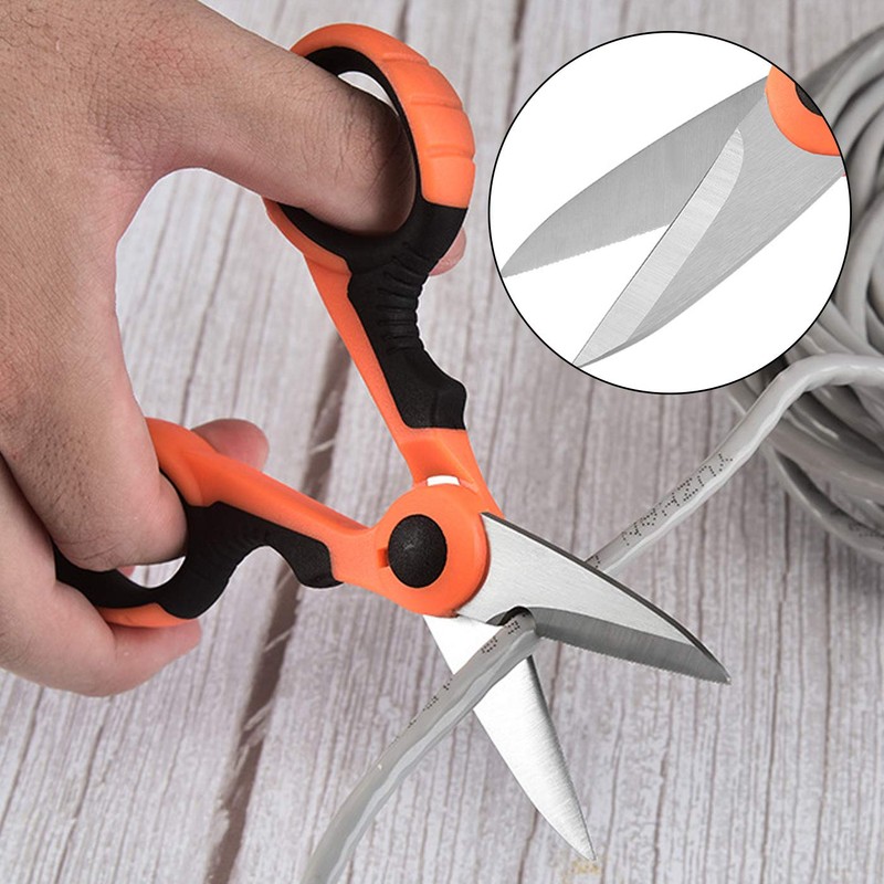 2 Pcs Electrician Scissors Multi-Purpose Cutting Electrician Tools Stainless Steel