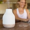 Essential Oil Diffuser Lamp, White Ceramic + Wood, Ultrasonic 180ml,