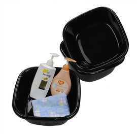 Qskely Paquete de 3 sartenes/lavabos negros de 12 cuartos de galón