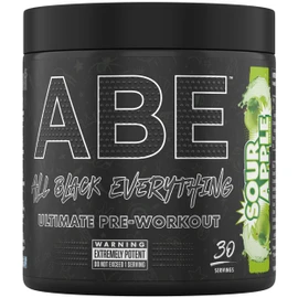 Applied Nutrition ABE Pre Workout - All Black Everything Pre Workout Powder, Energy & Physical Performance with Citrulline, Creatine, Beta Alanine (375g - 30 Servings) (Sour Apple)