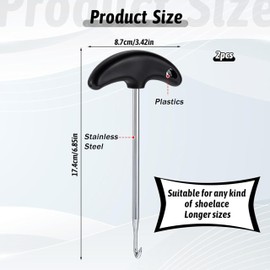 2pcs Shoe Lace Tightner,Protable Ice Hockey Skate Lace Tightener Tool,Anti-Slip Stainless Steel Shoe Lace Puller,Ice Skating Accessories for Lacing Up Ice Skates Boots