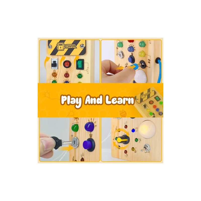 Tabla De Actividades Montessori Con 8 Luces Led Interactivas