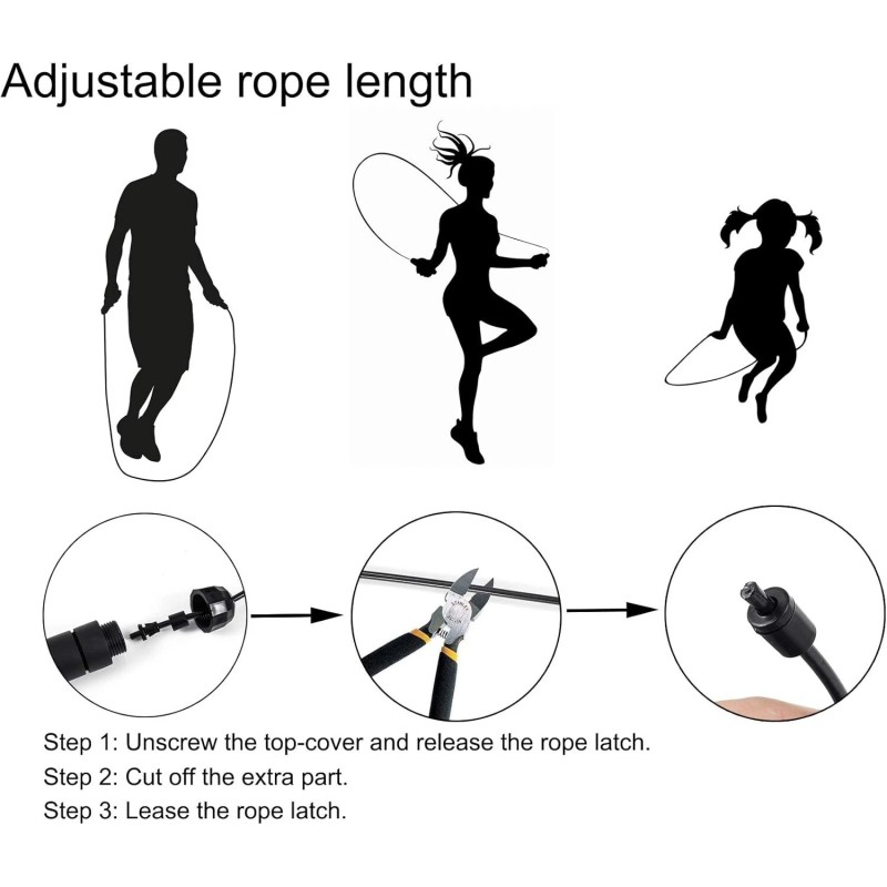 Comfortable & Portable Jump Rope - 9.2ft Tangle-Free Skipping Rope