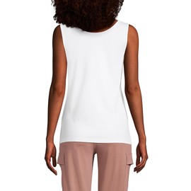 Lands' End Womens Cotton Tank Top White Regular Medium