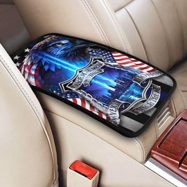 indokyeyqaz Universal Car Center Console Cushion Pad, American Flag and Eagle Soft Waterproof Car Center Console Cover Auto Armrest Seat Box Cover Protector for Most Vehicle SUV Truck Car