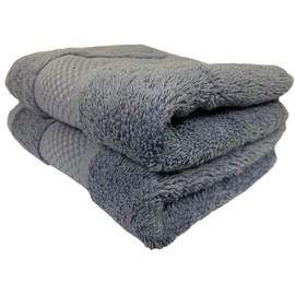Premium Cotton - Grey Hand Towels 100% Soft Ring Spun Cotton 50 x 85 cm Hotel Quality Thick Absorbent (Charcoal Grey, 2)