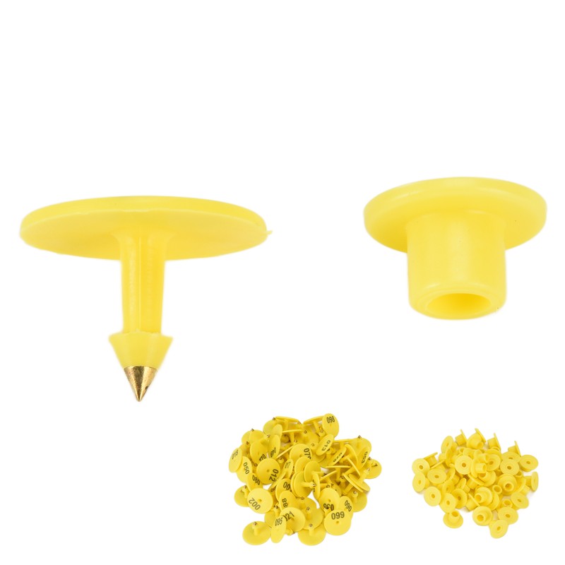 100pcs Livestock Ear Tag Anti Dropping Pig Round Ear Tag