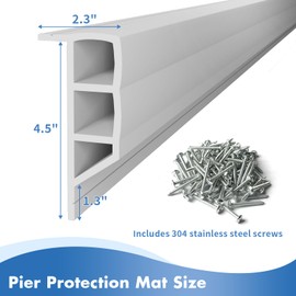 Nalwort Dock Bumpers 16 Feet and 24 Feet, Full Protection Dock Fender for Straight Edge and Side, Boat Dock Bumpers for Edging, Includes Mounting Screws, Black Gray Blue Brown Green Orange Yellow