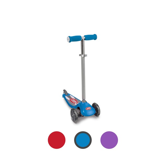 Radio Flyer Lean 'N Glide Scooter with Light Up Wheels, Kids Scooter, Blue Kick Scooter