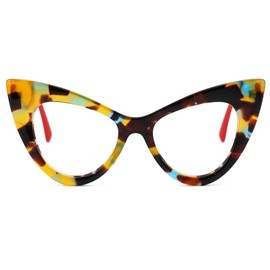 Zeelool Retro Cat Eye Glasses for Women Eyeglasses Frame with Non-prescription Clear Lens ZJGA747707-04 Yellolw