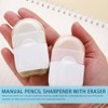 2 Pcs Manual Pencil Sharpener with Eraser Pencil Sharpener with