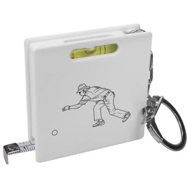 Azeeda 'Man Playing Lawn Bowls' Keyring Tape Measure/Spirit Level Tool (KM00026258)