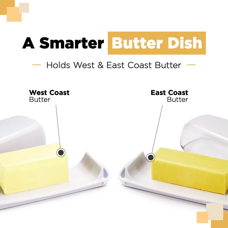 Butter Hub Butter Dish with Lid, Butter Keeper for Countertop,