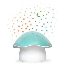 Pabobo by Angelcare - Night Projector - Musical Star - Mushroom - Nomadic Sleep - Night Light - Baby and Children - Lullaby or White Noise - Cry Sensor Optional - Timer - Blue