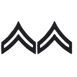 United States Army CPL E4 Insignia of Rank 3/4" Black Lapel Pins (Set of Two)