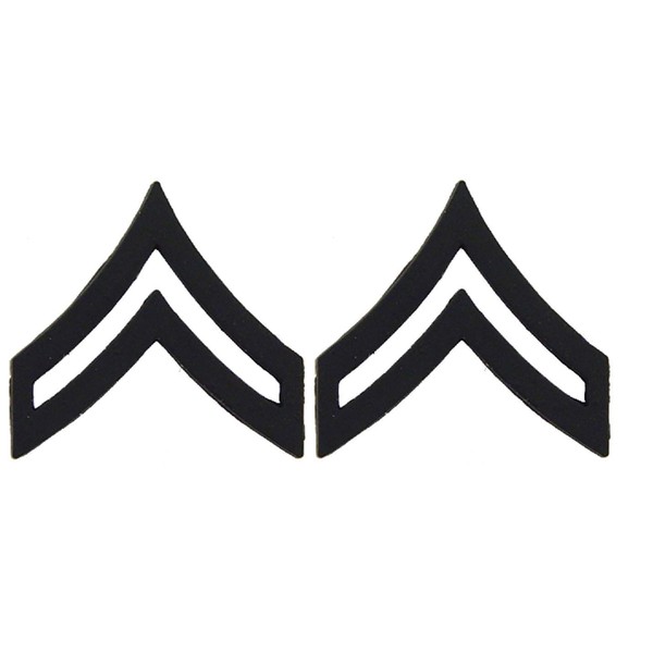 United States Army CPL E4 Insignia of Rank 3/4" Black