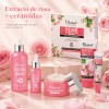 Crema Extracto Rosas. Ceramidas, Arrugas, Hidratante, 5 Pzs