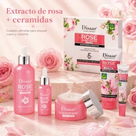 Crema Extracto Rosas. Ceramidas, Arrugas, Hidratante, 5 Pzs                                                                                           