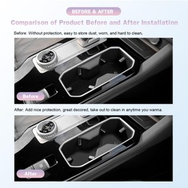 LUWU for 2025 Mitsubishi Outlander Accessories - for 2025 Mitsubishi Outlander Door Slot Mats Cup Holder Insert Coaster Center Console Liners Mats Black - 15 PCS/Sets(NOT for Outlander PHEV&Sport)