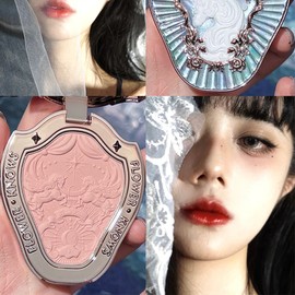 Highlighter Blush Palette Light Glitter Long Lasting Blush Powder Palette for Women Girls 05