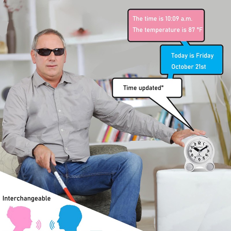 Hearkent Atomic Talking Clock Clear Voice Time and Date with