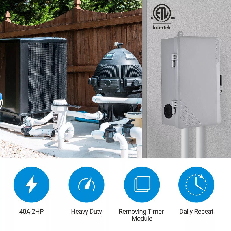 DEWENWILS Outdoor Mechanical Heavy Duty Timer Box,24Hr Programmable For Pool