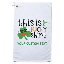 Custom Golf Towel Lucky Charm St Patrick's St Patty Irish Ireland Shamrock Funny Bag Accessories