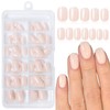 Lifextol 120PC Nude Pink Square Press on Nails Short Fake