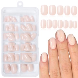 Lifextol 120PC Nude Pink Square Press on Nails Short Fake Nails Press ons with Sticky Tabs, 12 Sizes Square Nails Tips Short Acrylic Nails Press on Nails Petite Stick on Nails Artificial Fingernails-Q