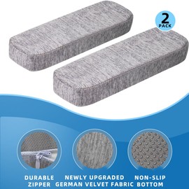 Sunnors Office Chair Arm Covers with Memory Foam Elbow Pillow for Forearm Pressure Relief, Grey Arm Rest Covers for Office Chairs, Wheelchair, Comfy Gaming Chair