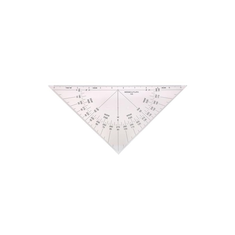 Weems & Plath Marine Navigation Protractor Triangle with Black Markings