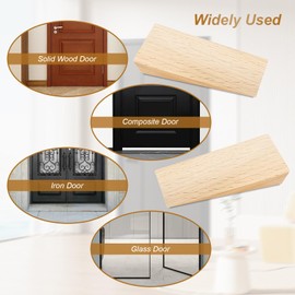 Xpieoyrm Pack of 2 Door Wedge Made of Solid Wooden Door Stopper, Door Stopper Floor, Wooden Wedges Small Made of Natural Beech, Furniture Wedges, Versatile Door Stopper for Including Wood, Tiles