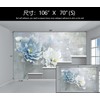WFBHUA-Blue Floral Wallpaper Mural Modern Peony Flower Wallpaper Large 3D