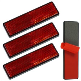 Evermotor Motorcycle Bicycle Reflector Stick-on Auto Tape Type Red Universal Electric Bike 4 Pieces