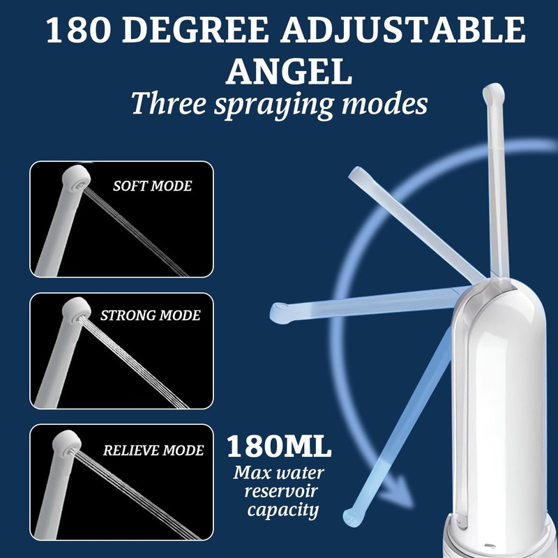 CrysGuard PureStream Portable Bidet for Travel – USB-C Rechargeable Handheld
