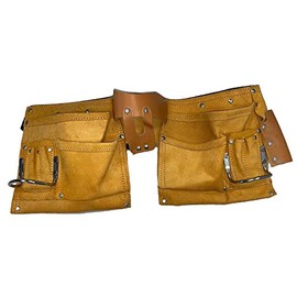 For 11 Pocket Leather Tool Belt w/Quick Release Buckle Carpenter Construction Pouch