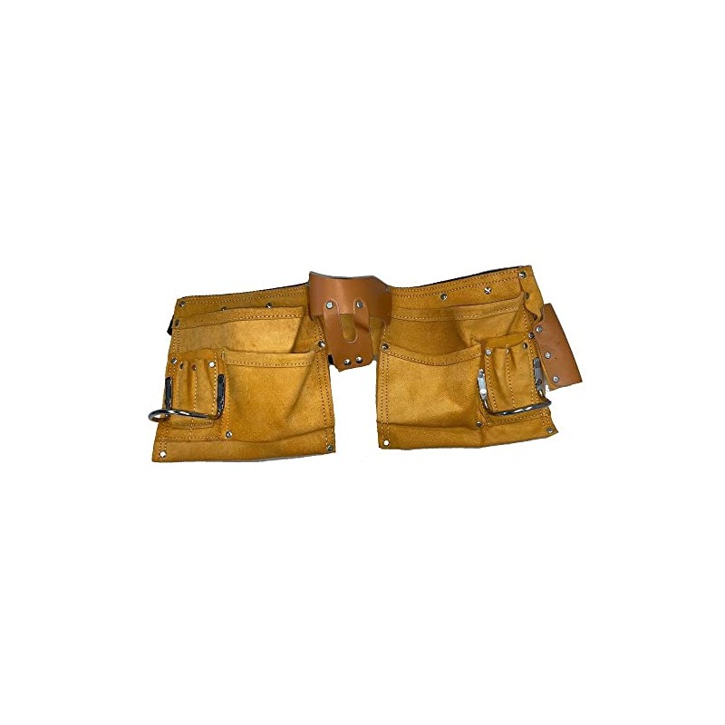 For 11 Pocket Leather Tool Belt w/Quick Release Buckle Carpenter