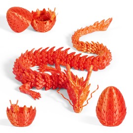 3D Dragon Egg Articulating Gemstone Crystal Dragon Figurine 3D Eggs with Inside Autism Toys Egg Toy for Anxiety Relief Flexible Joints Home Desk Decor Desk Toys Dazzling tri-colour (Laser Red)